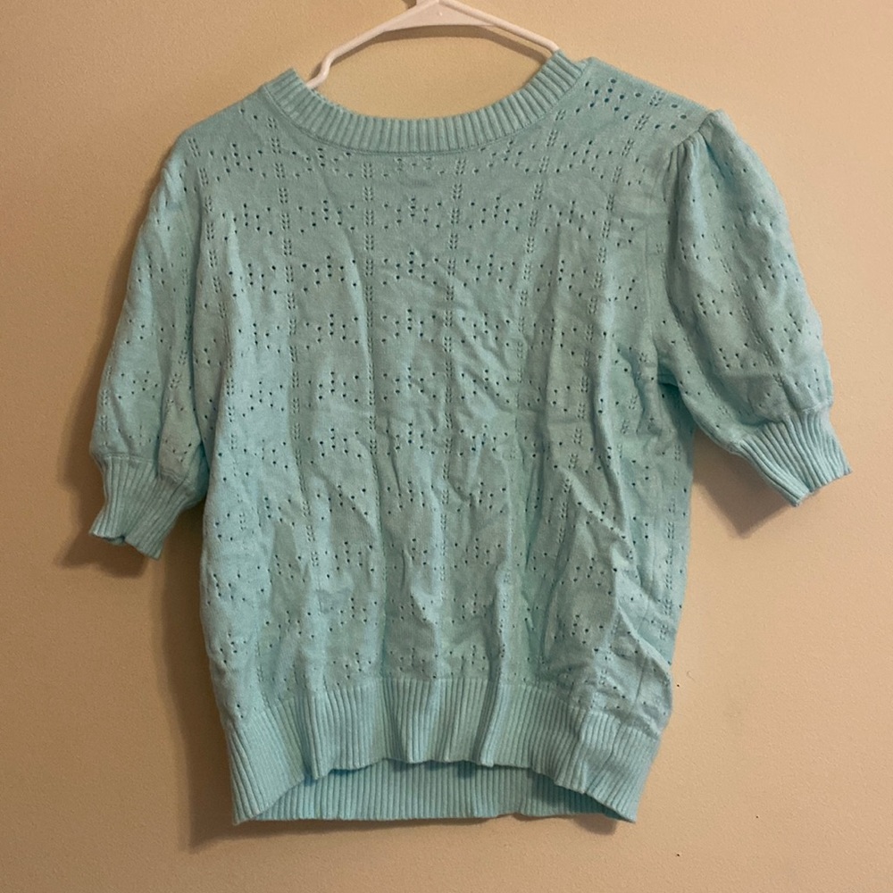 Half sleeve teal sweater